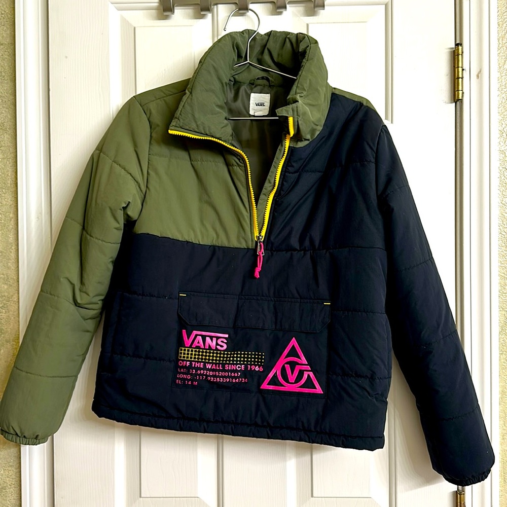 Vans jacket green with black